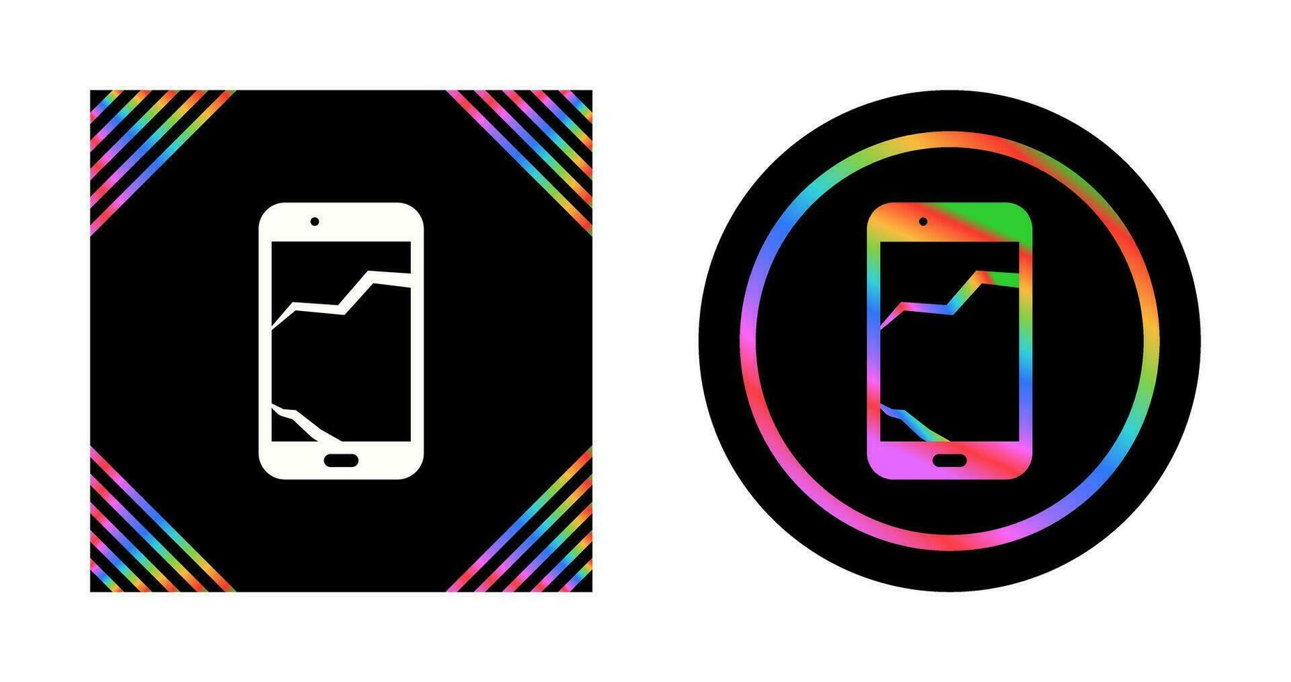 Broken Cell Phone Vector Icon