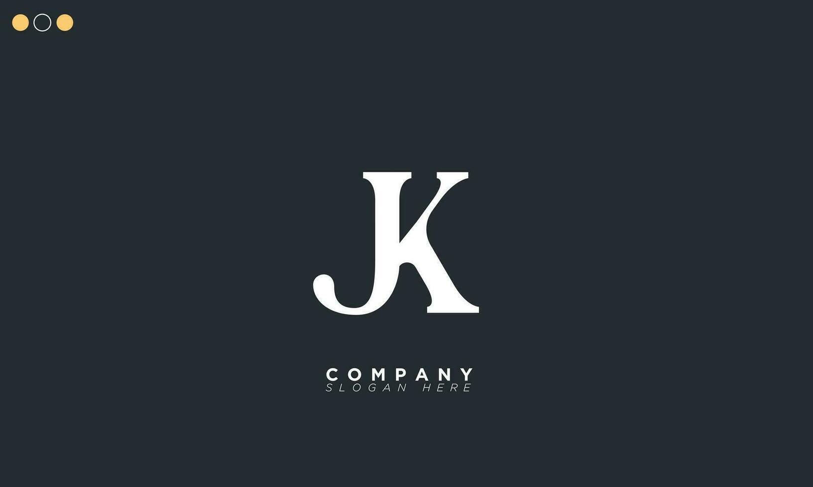 jk alfabeto letras iniciales monograma logo kj, j y k vector