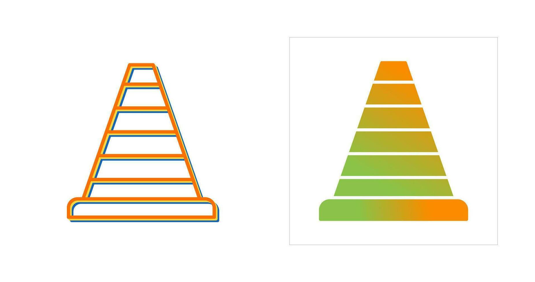 icono de vector de cono de tráfico