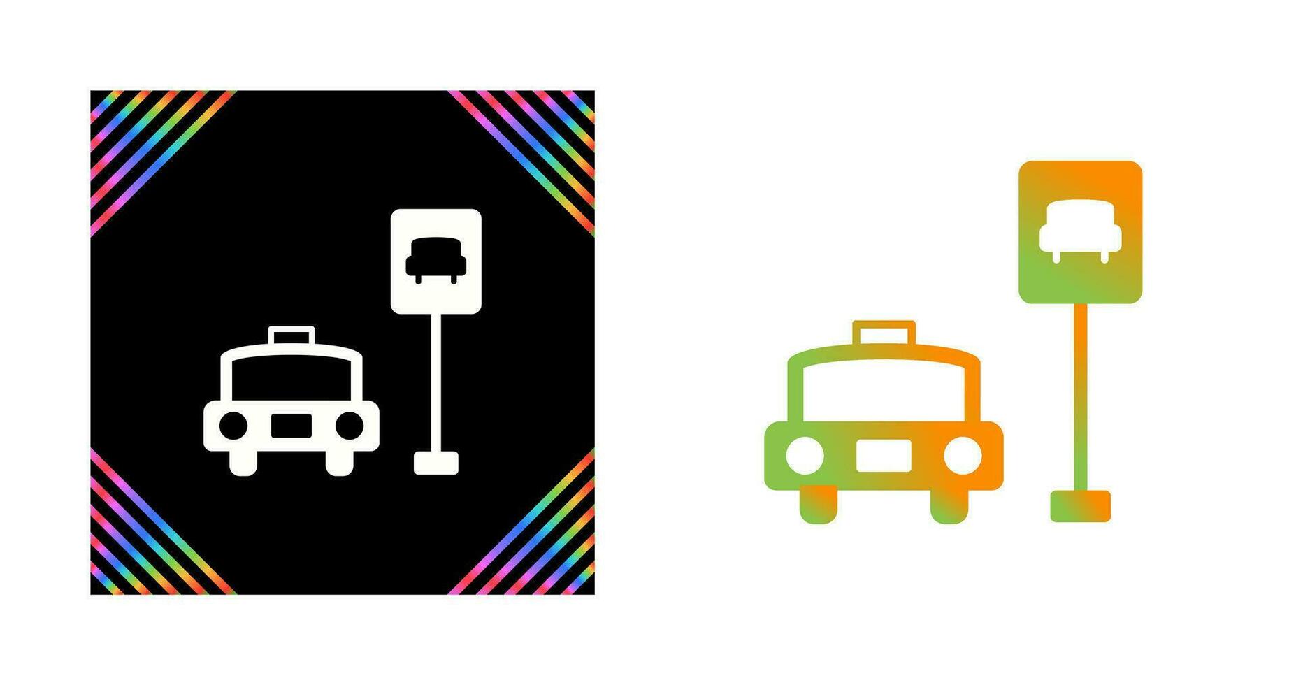 icono de vector de parada de taxi