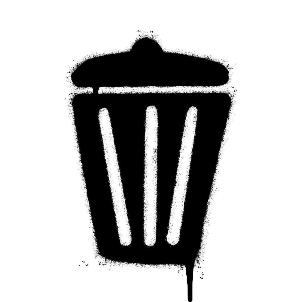 Spray Painted Graffiti trash can icon Sprayed isolated with a white background. vector