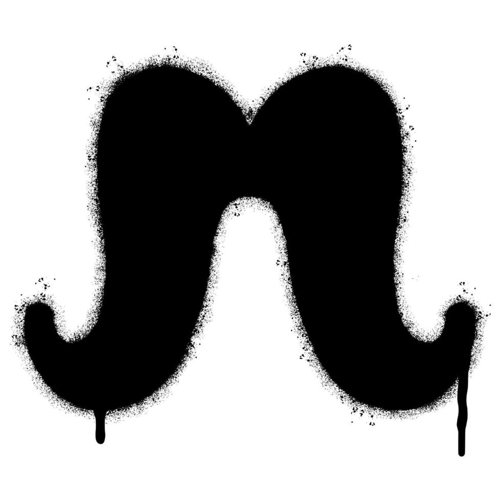 Spray Painted Graffiti moustache icon Sprayed isolated with a white background. vector