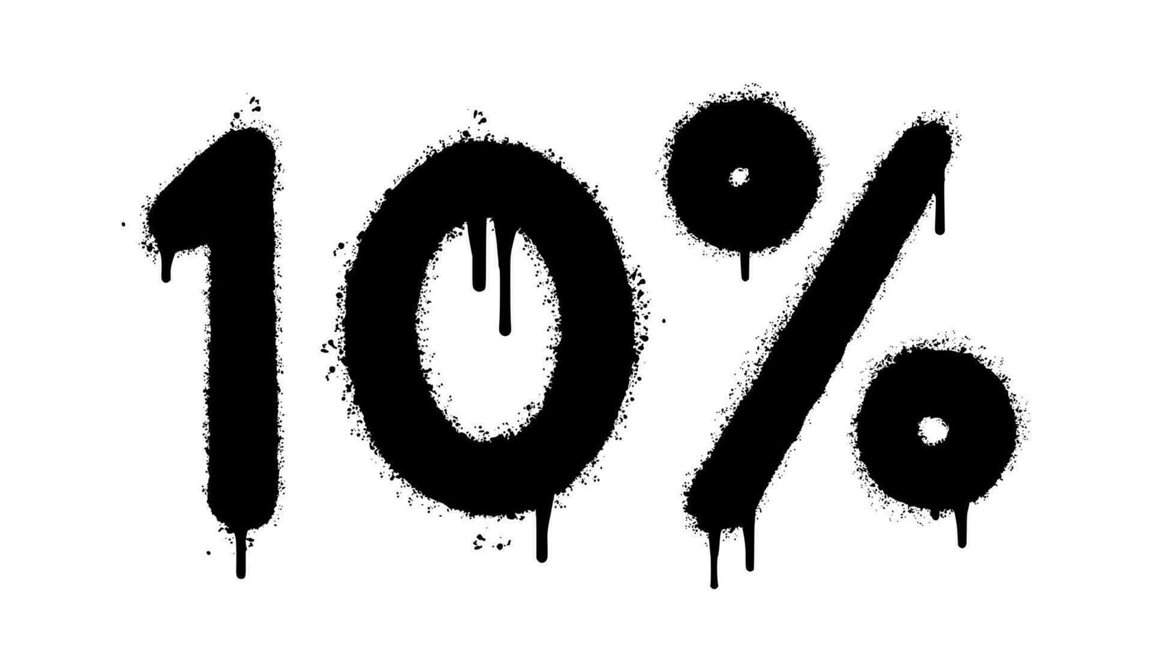 Spray Painted Graffiti 10 percent Sprayed isolated with a white background. vector