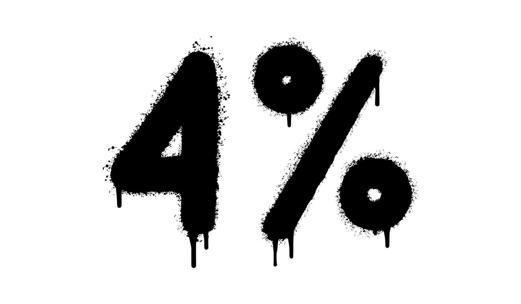 Spray Painted Graffiti 4 percent Sprayed isolated with a white background. vector
