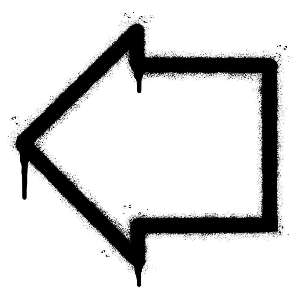 Spray Painted Graffiti arrow icon Sprayed isolated with a white background. graffiti arrow with over spray in black over white. vector