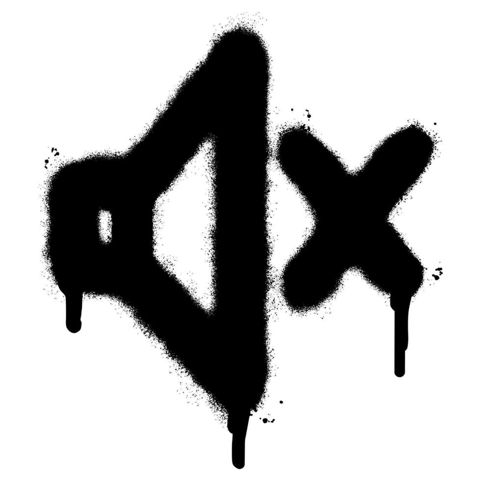 Spray Painted Graffiti Sound Off Icon  Sprayed isolated with a white background. graffiti Sound Off symbol with over spray in black over white. vector