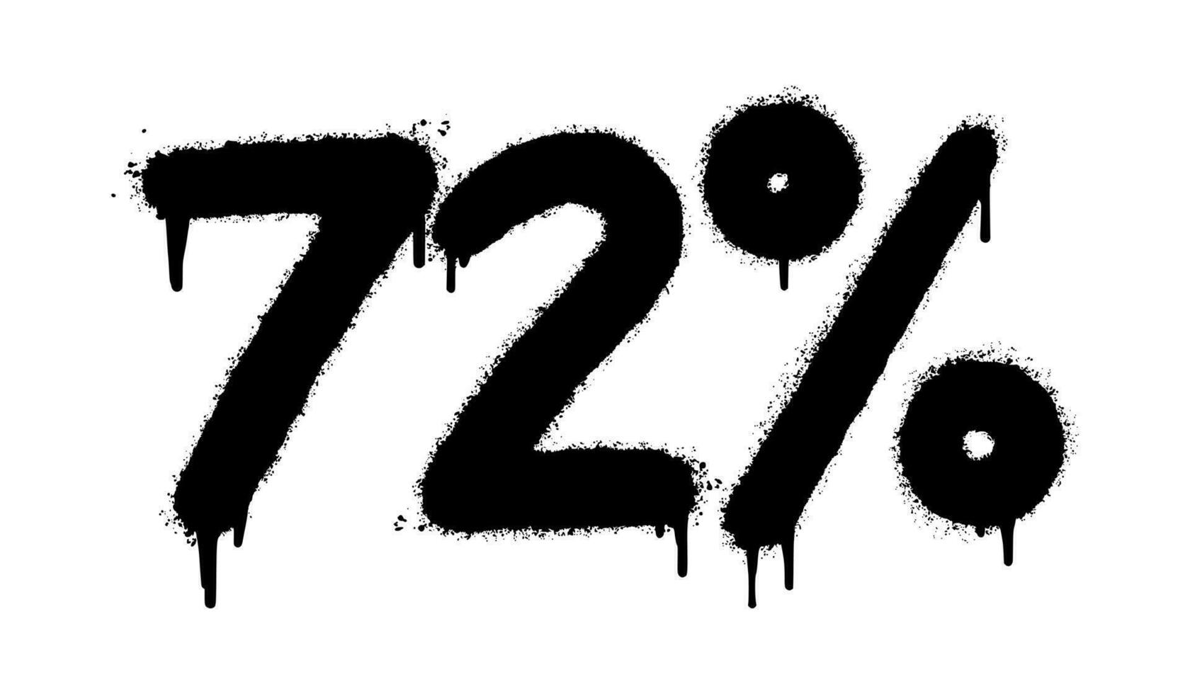 Spray Painted Graffiti 72 percent Sprayed isolated with a white background. vector