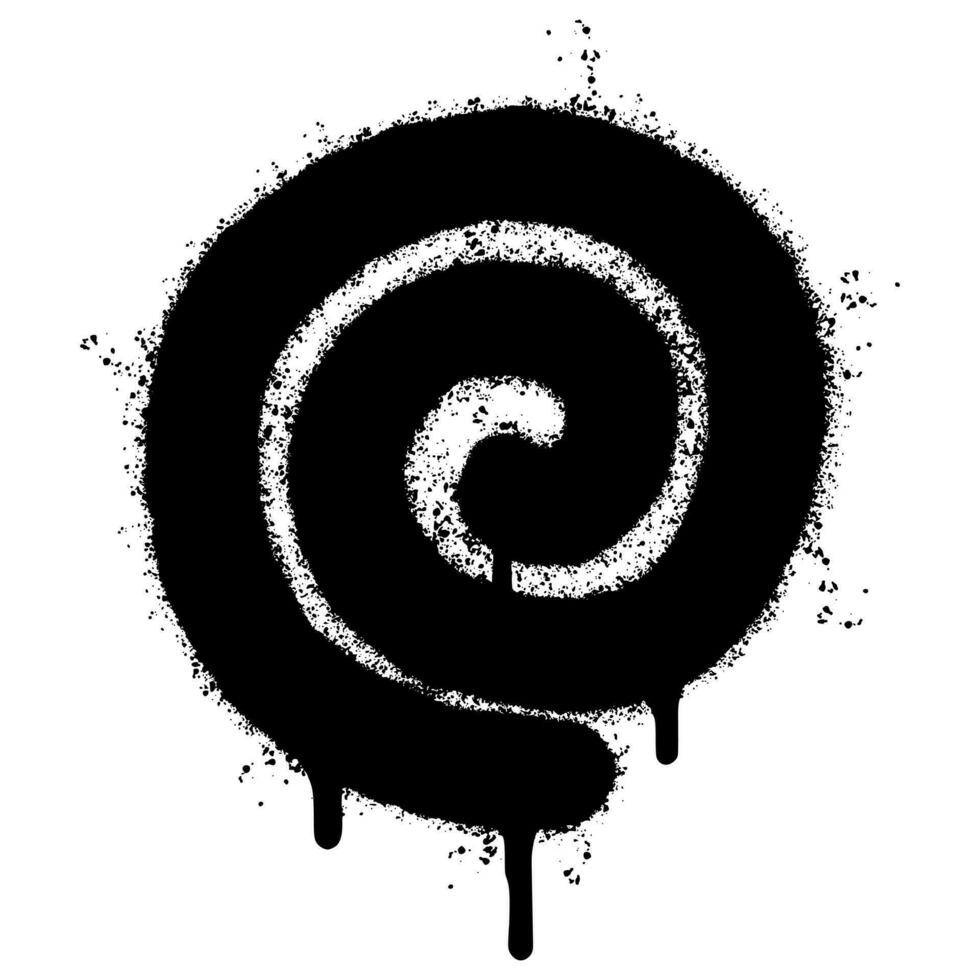 Spray Painted Graffiti spiral elements Sprayed isolated with a white background. vector