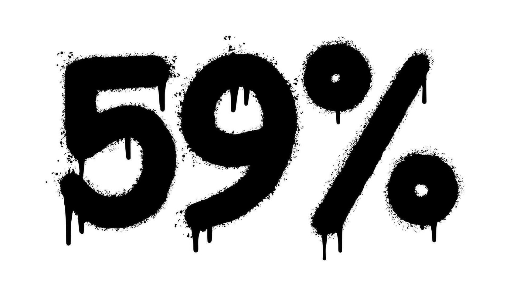 Spray Painted Graffiti 59 percent Sprayed isolated with a white background. vector
