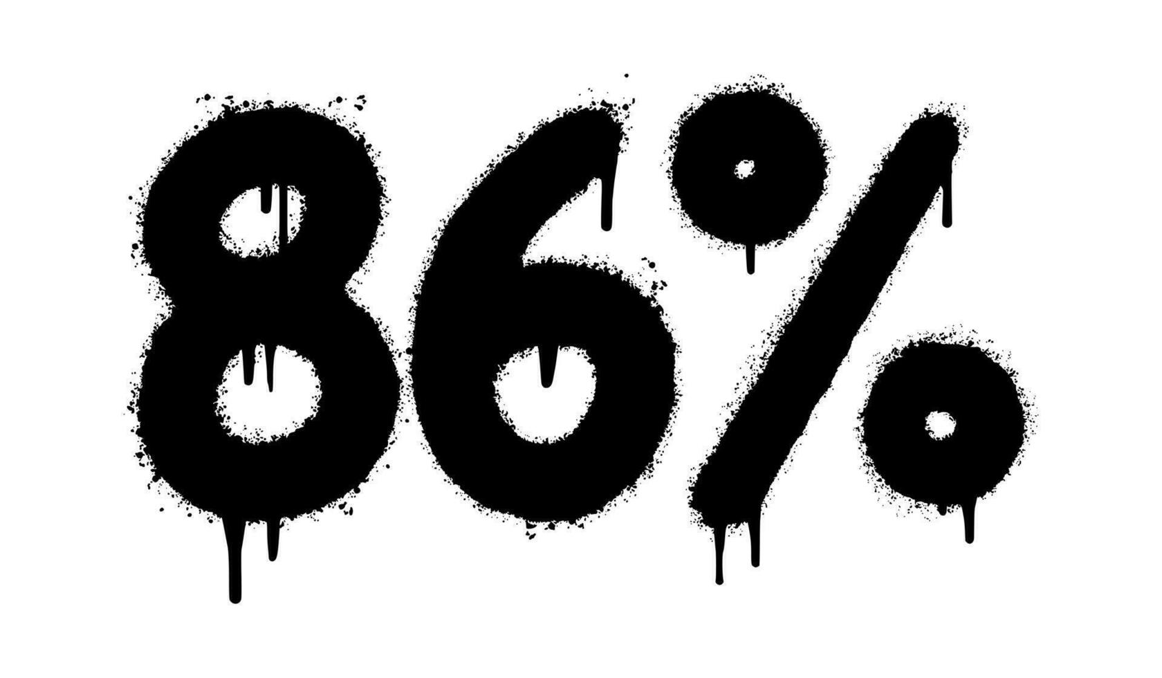 Spray Painted Graffiti 86 percent Sprayed isolated with a white background. vector