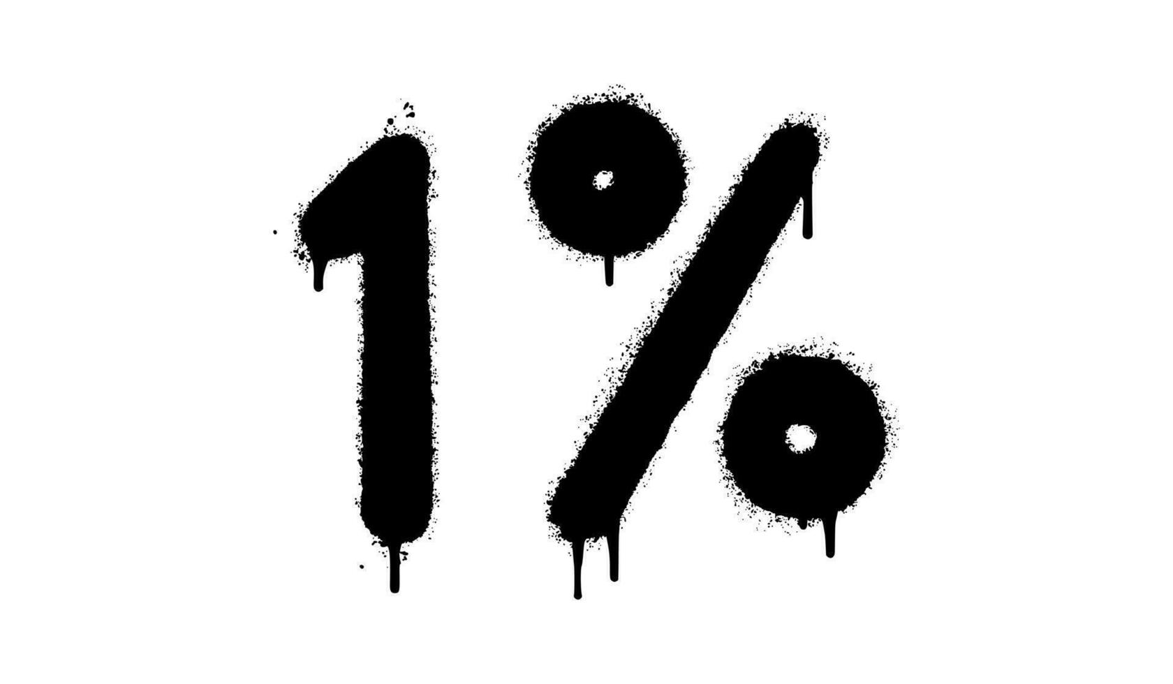 Spray Painted Graffiti 1 percent Sprayed isolated with a white background. vector