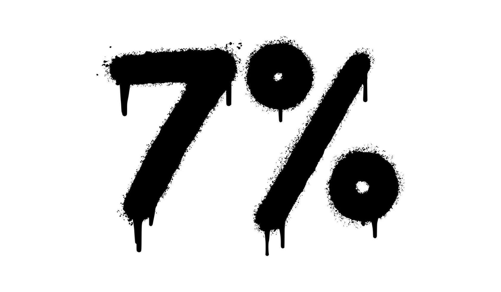 Spray Painted Graffiti 7 percent Sprayed isolated with a white background. vector