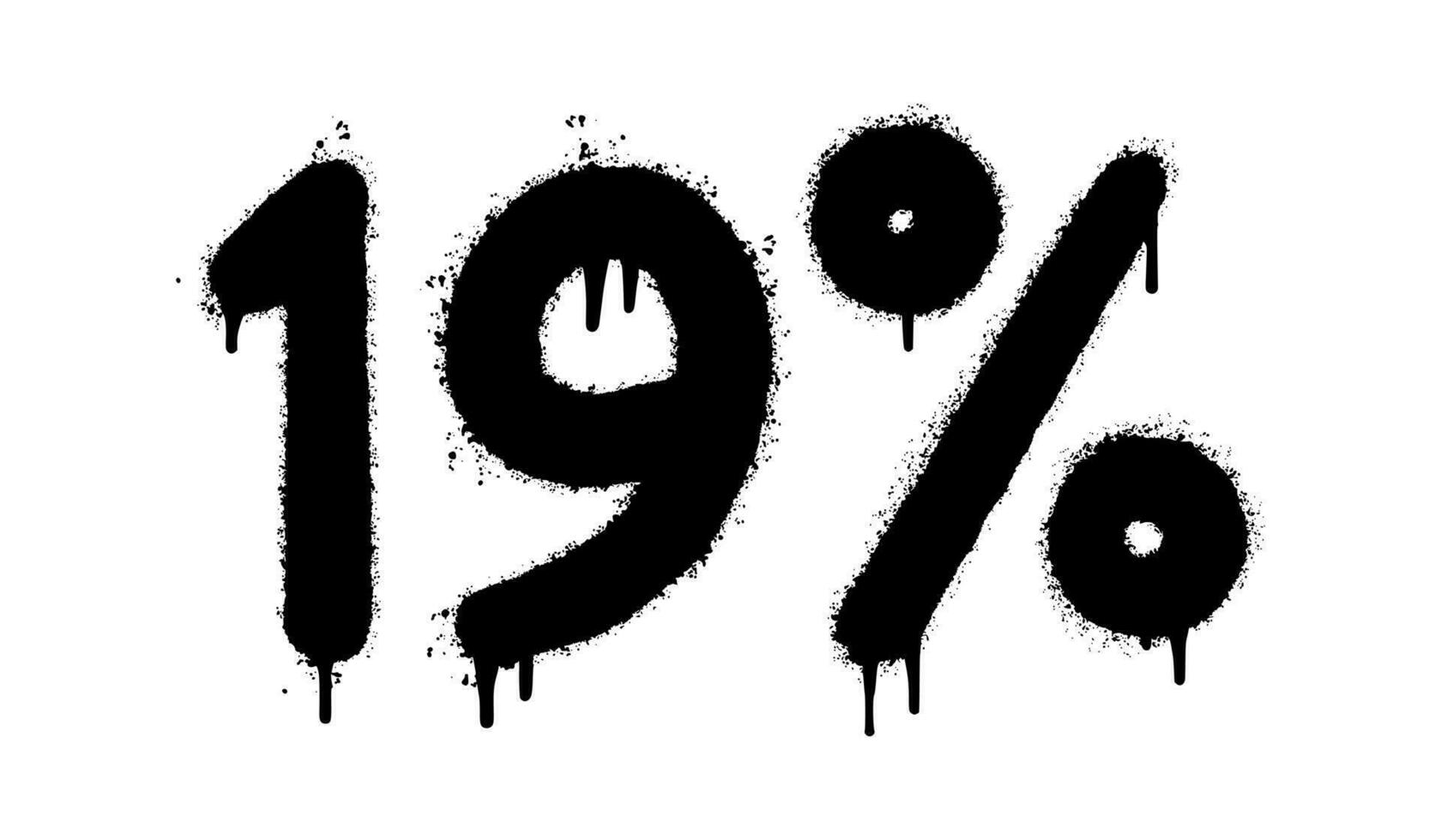 Spray Painted Graffiti 19 percent Sprayed isolated with a white background. vector