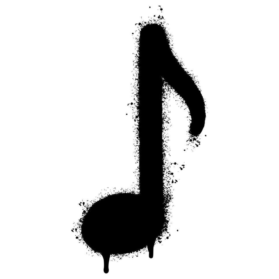 Spray Painted Graffiti Tone icon Word Sprayed isolated with a white background. graffiti Note music icon with over spray in black over white. vector