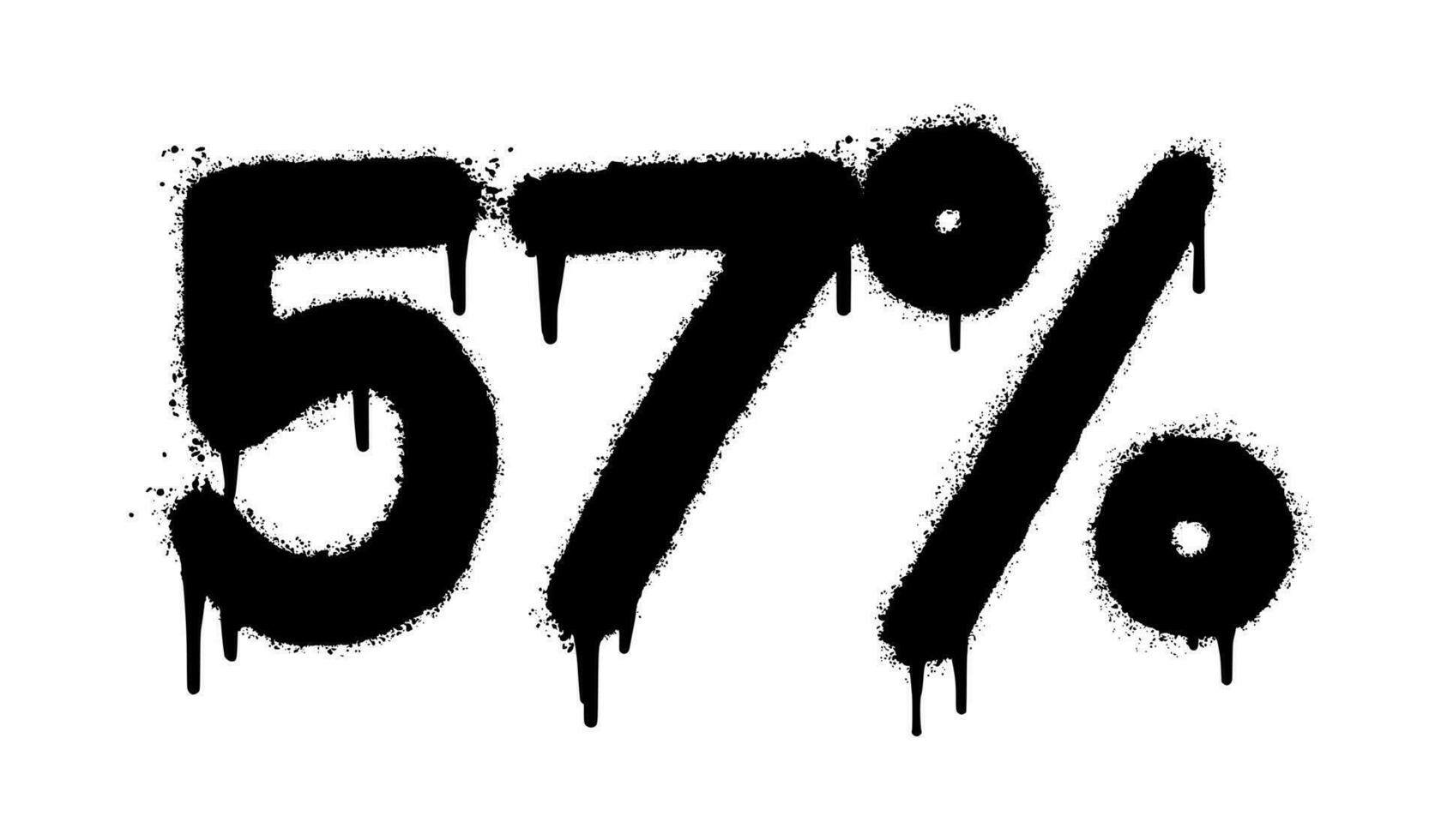 Spray Painted Graffiti 57 percent Sprayed isolated with a white background. vector