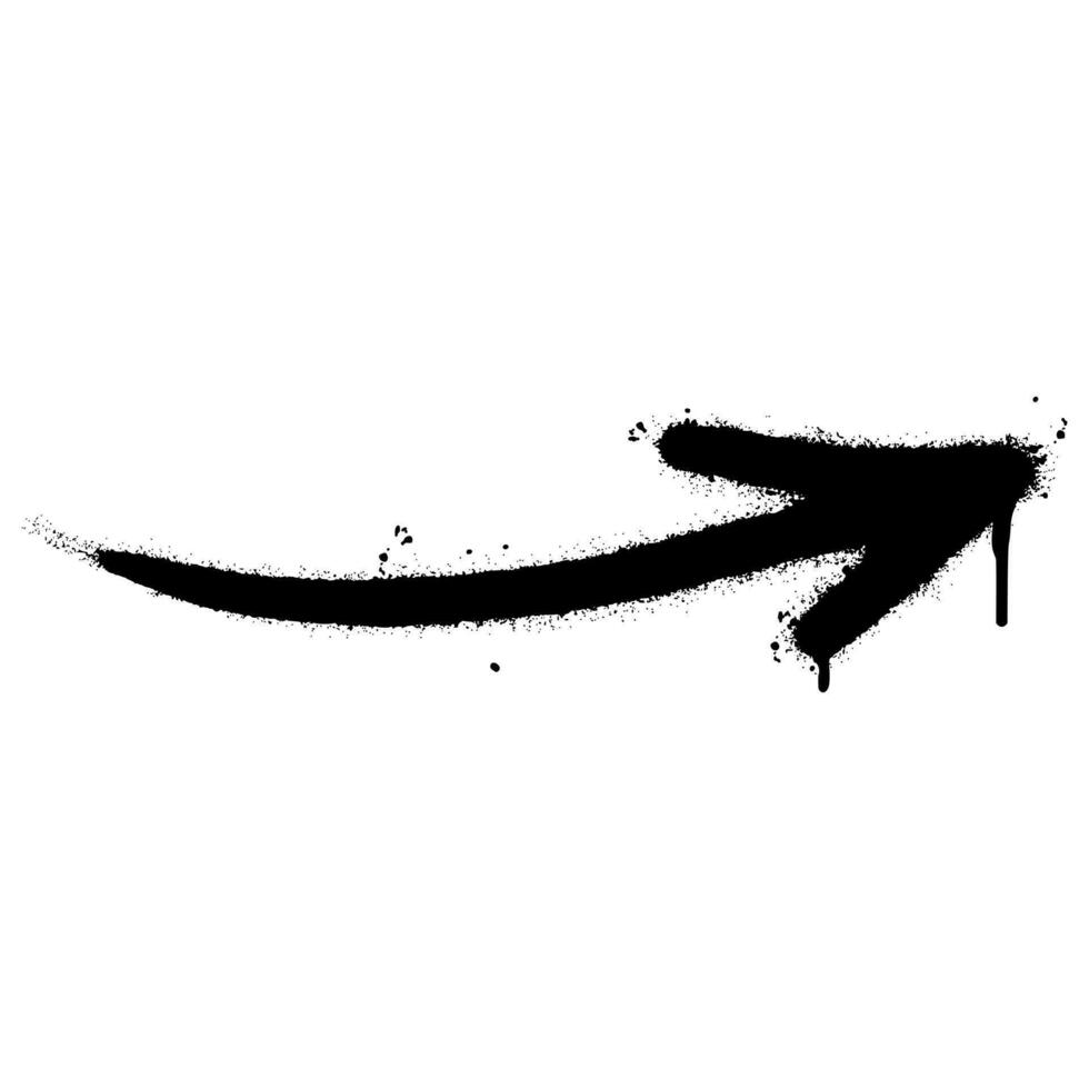 Spray Painted Graffiti arrow icon Sprayed isolated with a white background. graffiti arrow with over spray in black over white. vector