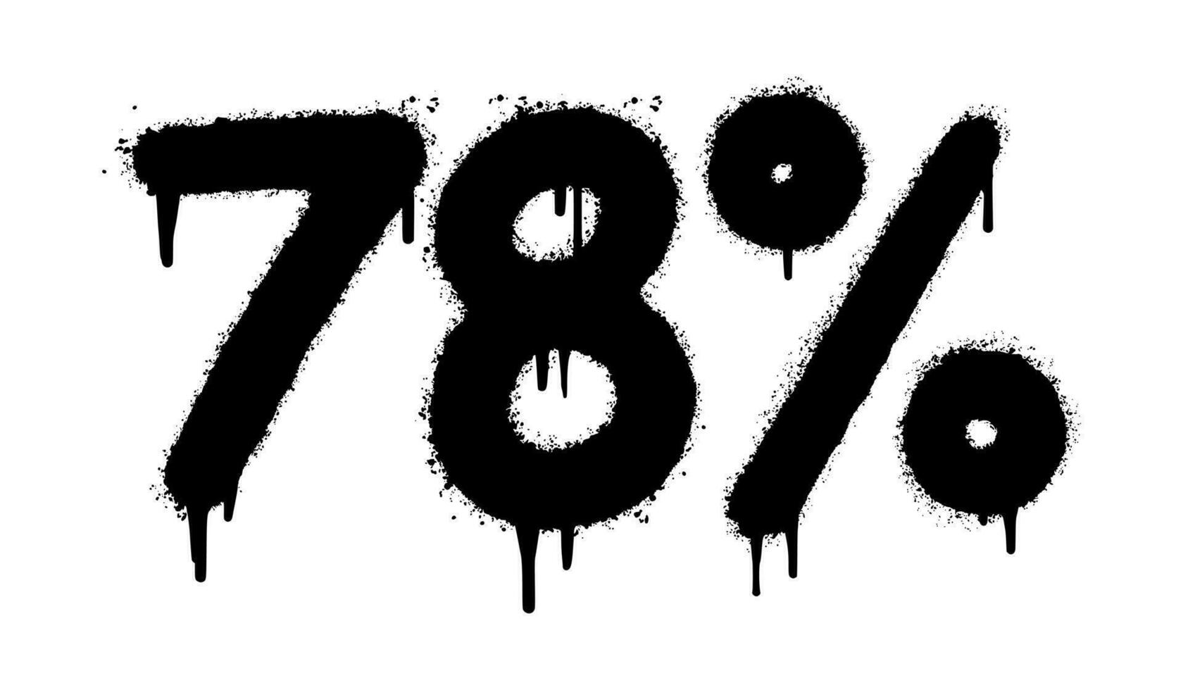 Spray Painted Graffiti 78 percent Sprayed isolated with a white background. vector