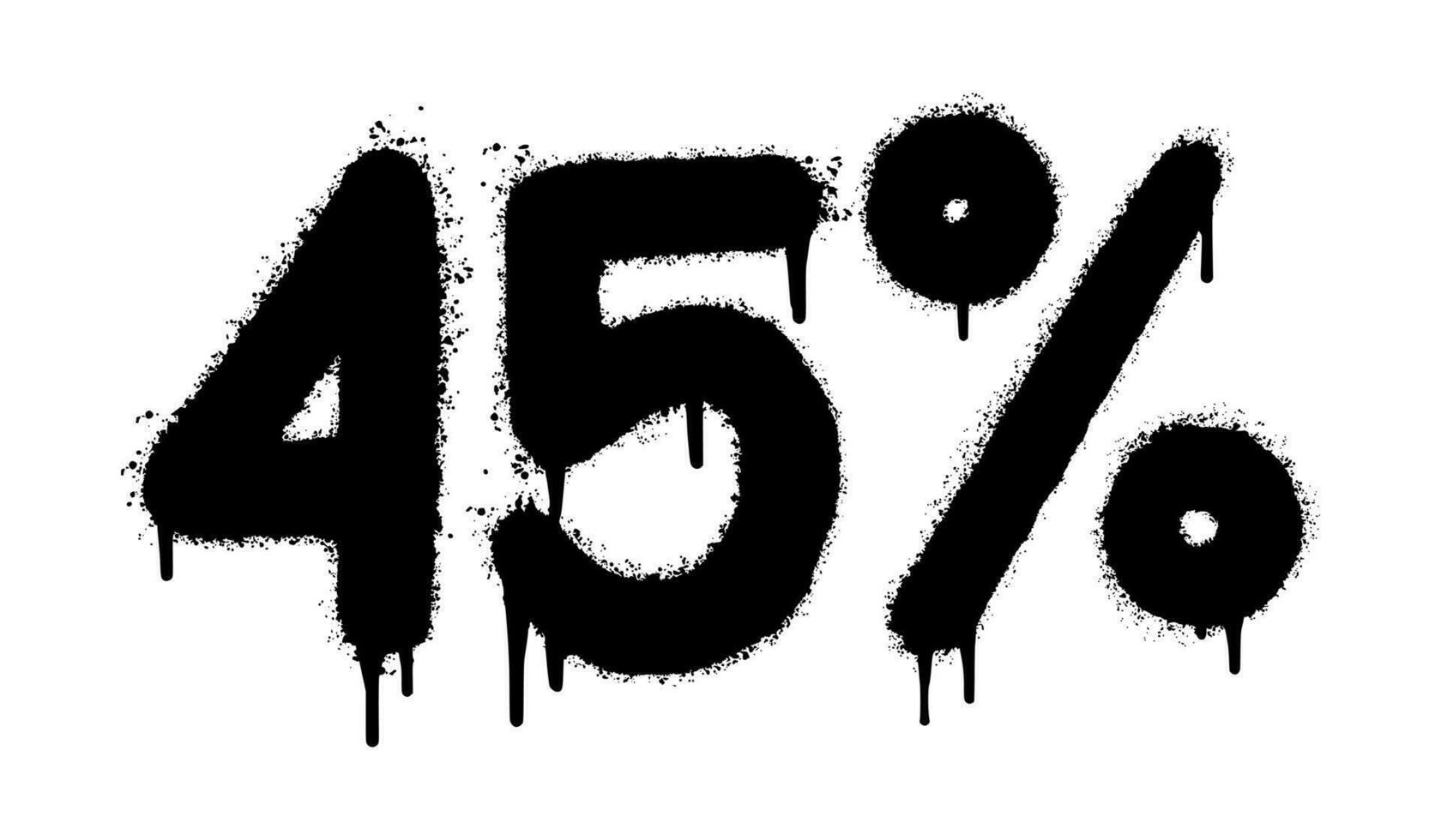Spray Painted Graffiti 45 percent Sprayed isolated with a white background. vector