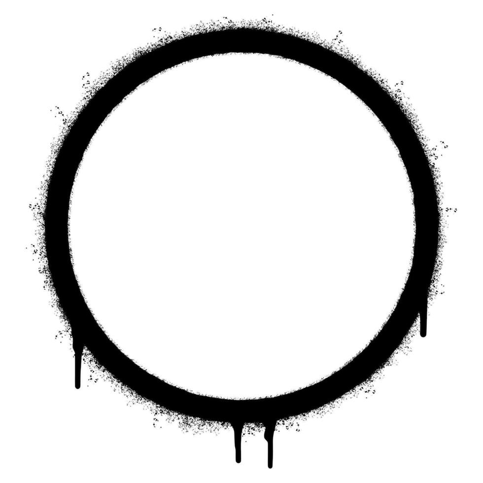 Spray Painted Graffiti Circle icon Sprayed isolated with a white background. graffiti Round symbol with over spray in black over white. vector