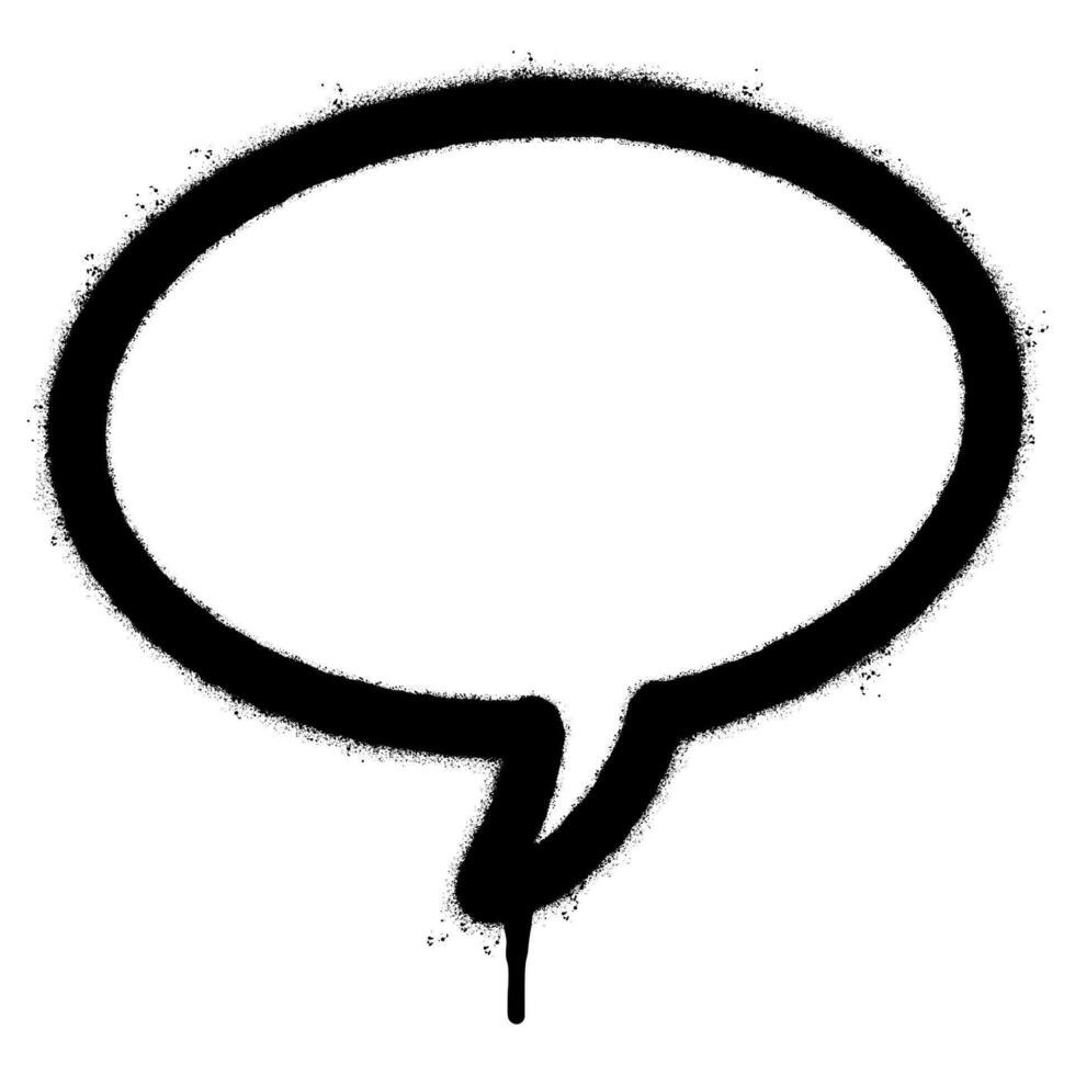 Spray Painted Graffiti Speech bubble icon Sprayed isolated with a white background. vector