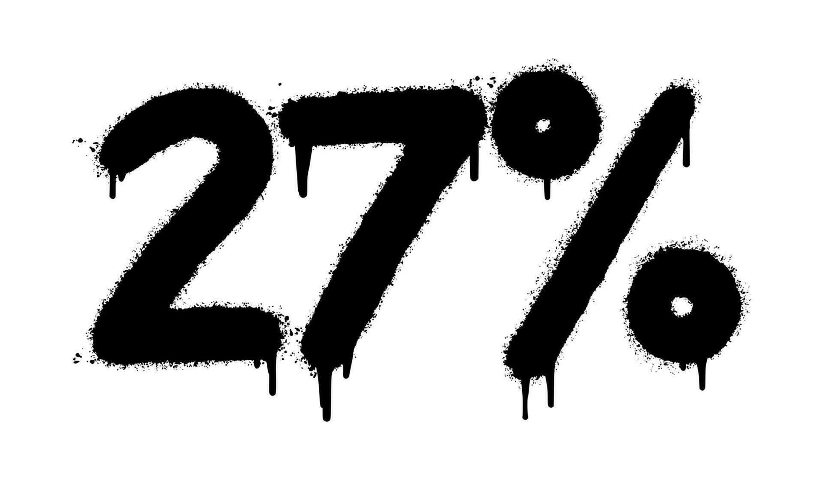 Spray Painted Graffiti 27 percent Sprayed isolated with a white background. vector