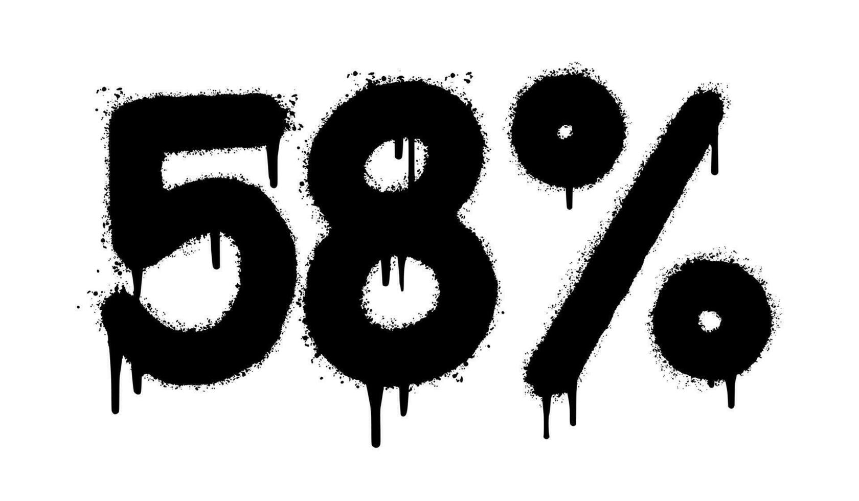 Spray Painted Graffiti 58 percent Sprayed isolated with a white background. vector