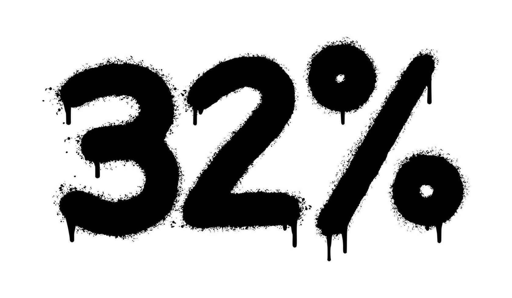 Spray Painted Graffiti 32 percent Sprayed isolated with a white background. vector