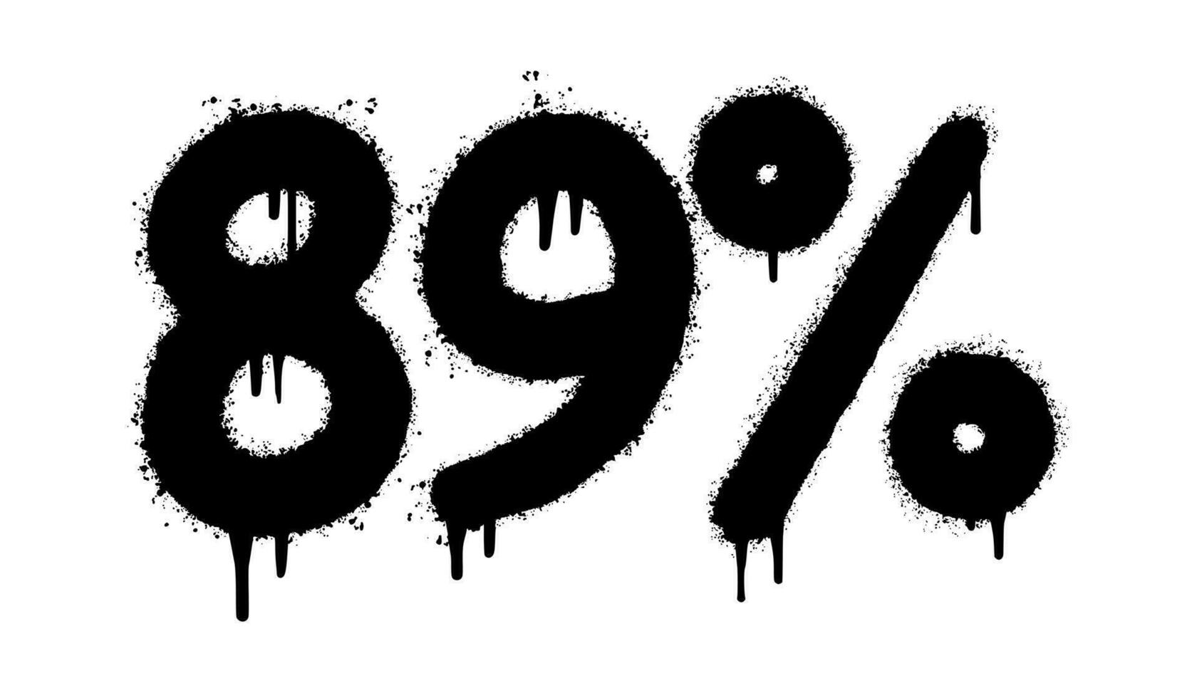 Spray Painted Graffiti 89 percent Sprayed isolated with a white background. vector