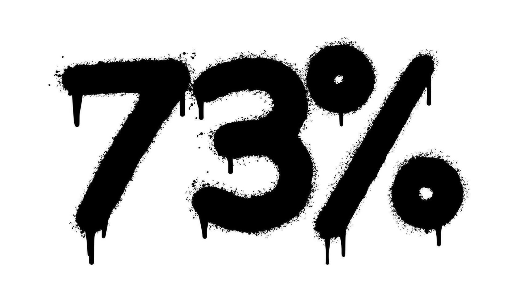 Spray Painted Graffiti 73 percent Sprayed isolated with a white background. vector