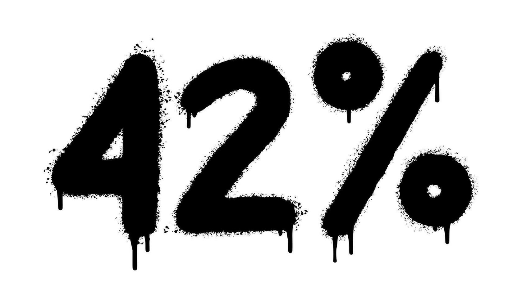 Spray Painted Graffiti 42 percent Sprayed isolated with a white background. vector