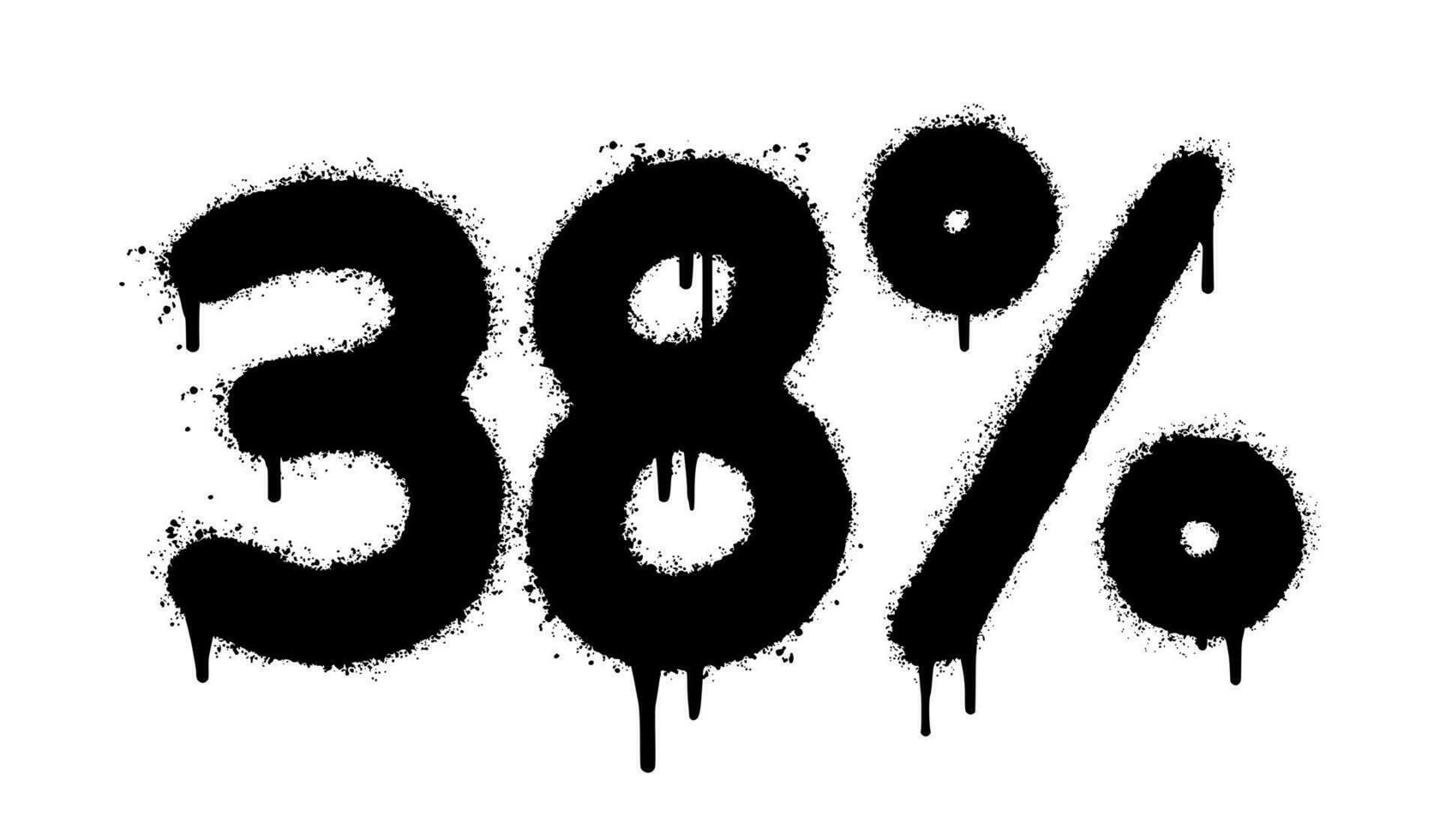 Spray Painted Graffiti 38 percent Sprayed isolated with a white background. vector