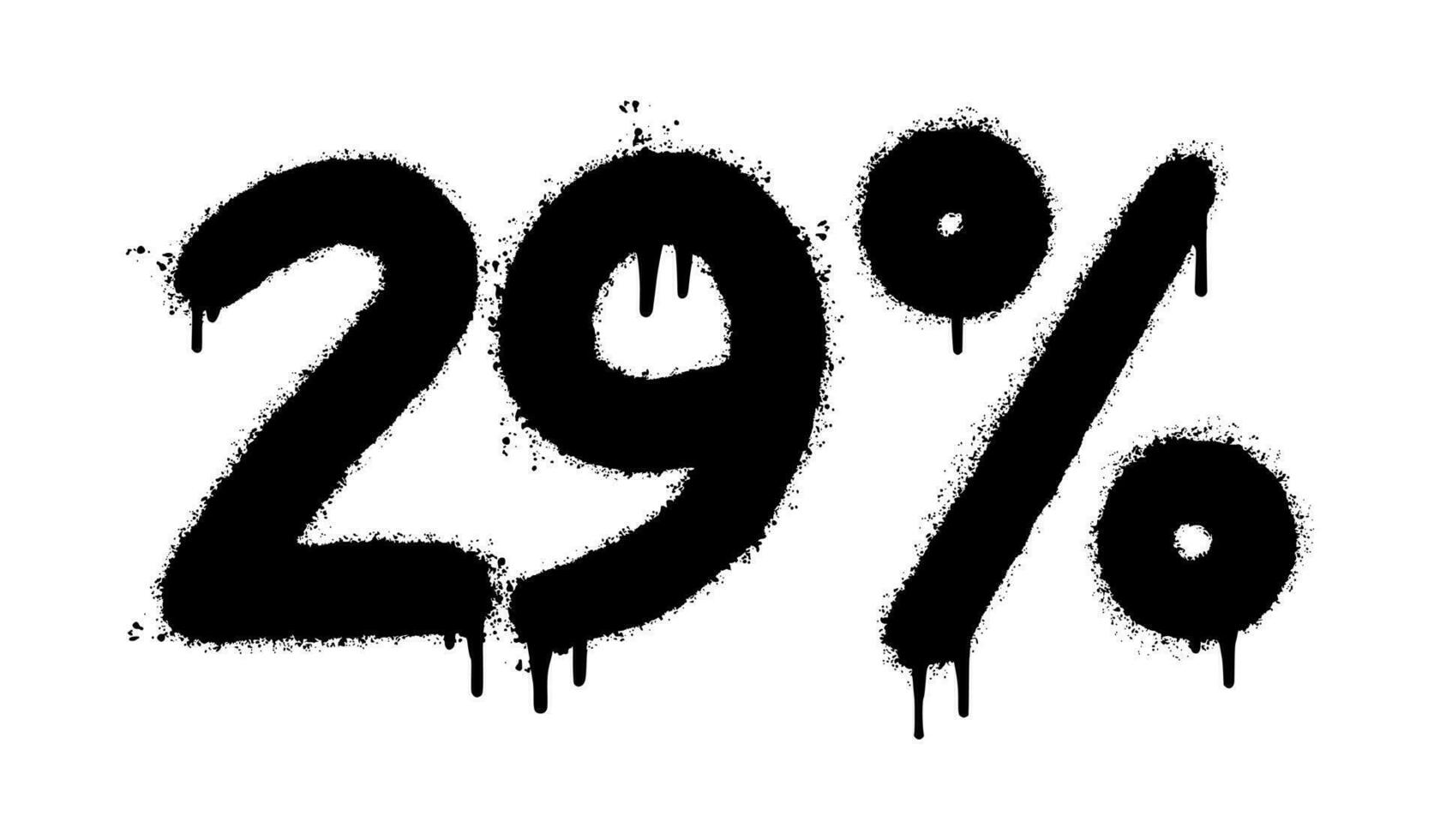 Spray Painted Graffiti 29 percent Sprayed isolated with a white background. vector