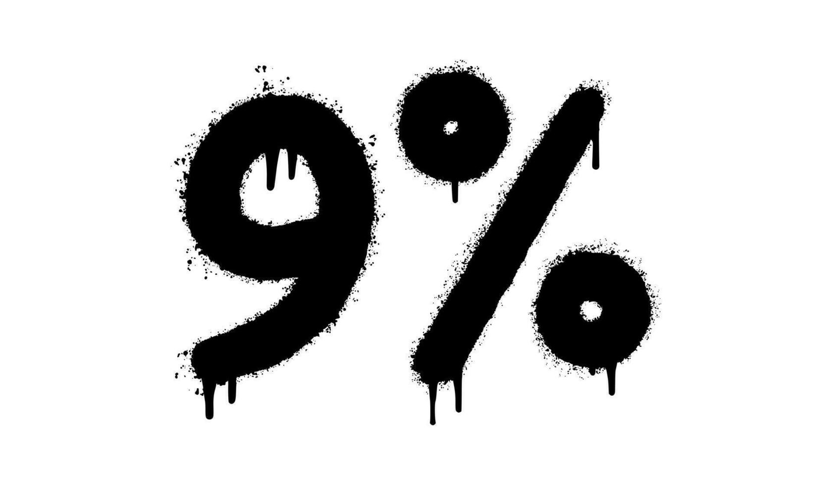 Spray Painted Graffiti 9 percent Sprayed isolated with a white background. vector