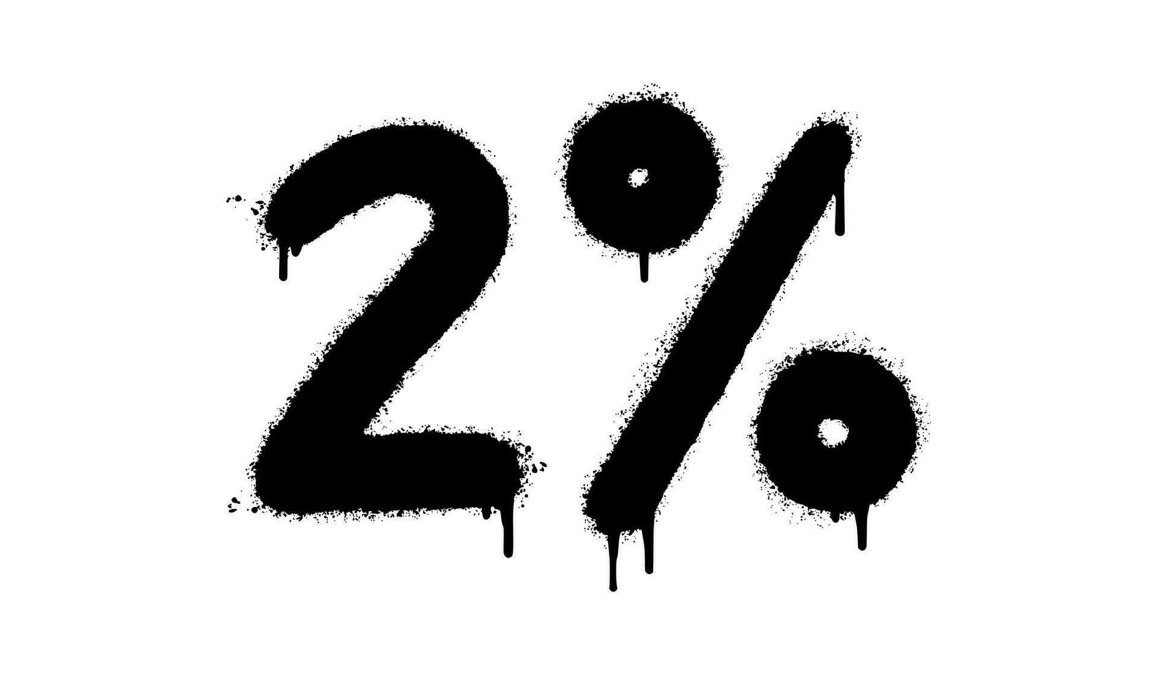 Spray Painted Graffiti 2 percent Sprayed isolated with a white background. vector