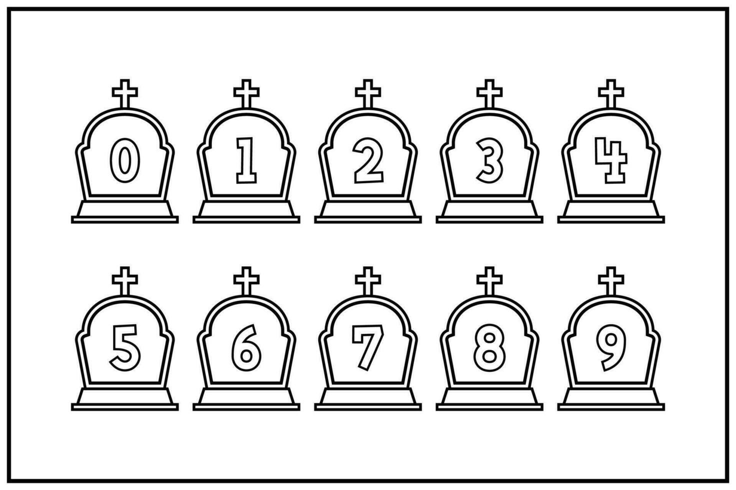 Versatile Collection of Cemetery Numbers for Various Uses vector