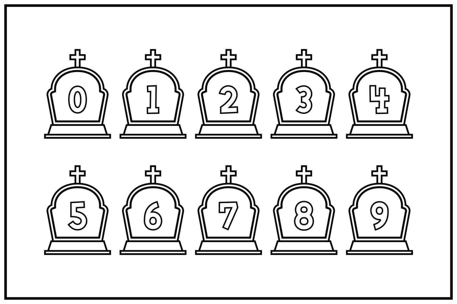 Versatile Collection of Cemetery Numbers for Various Uses vector