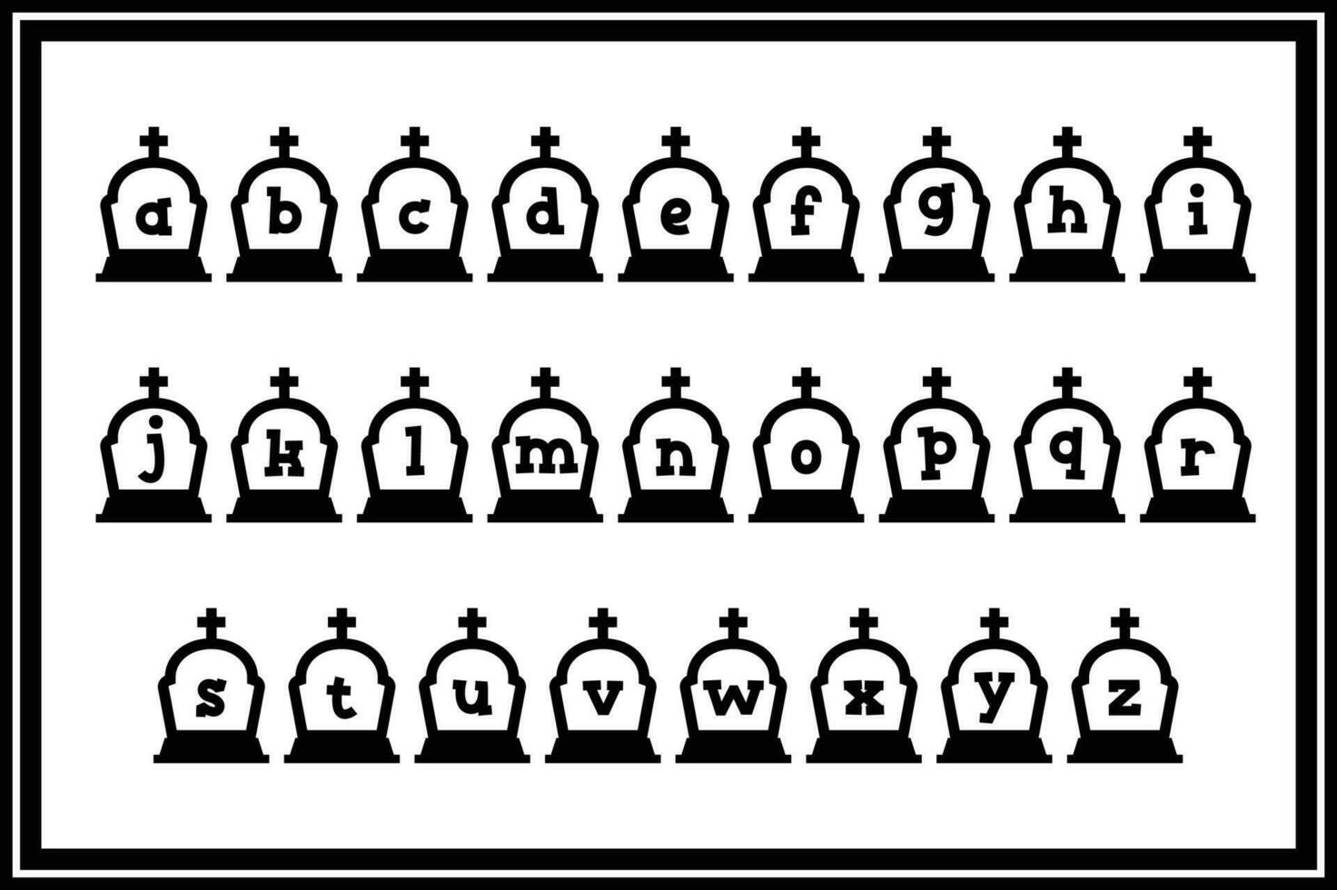 Versatile Collection of Cemetery Alphabet Letters for Various Uses vector