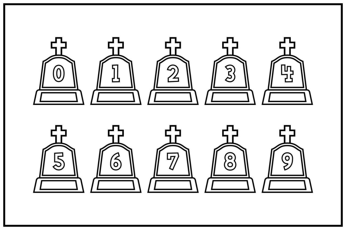Versatile Collection of Gravestone Numbers for Various Uses vector
