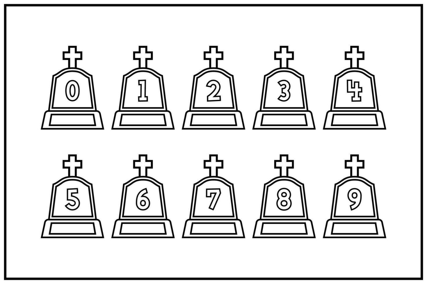 Versatile Collection of Gravestone Numbers for Various Uses vector