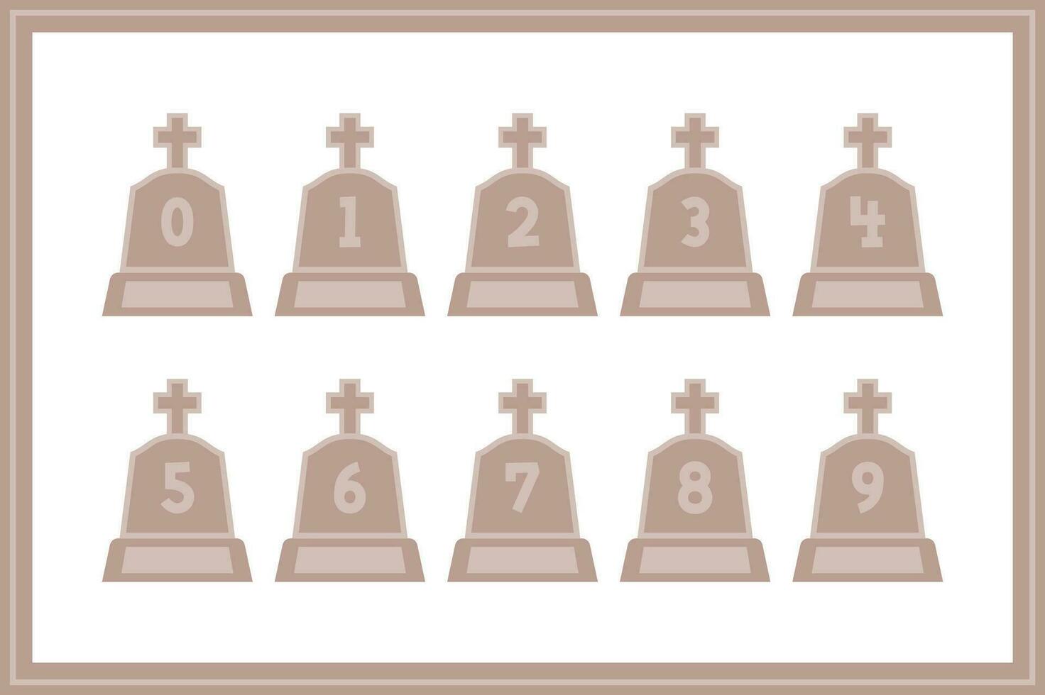 Versatile Collection of Gravestone Numbers for Various Uses vector