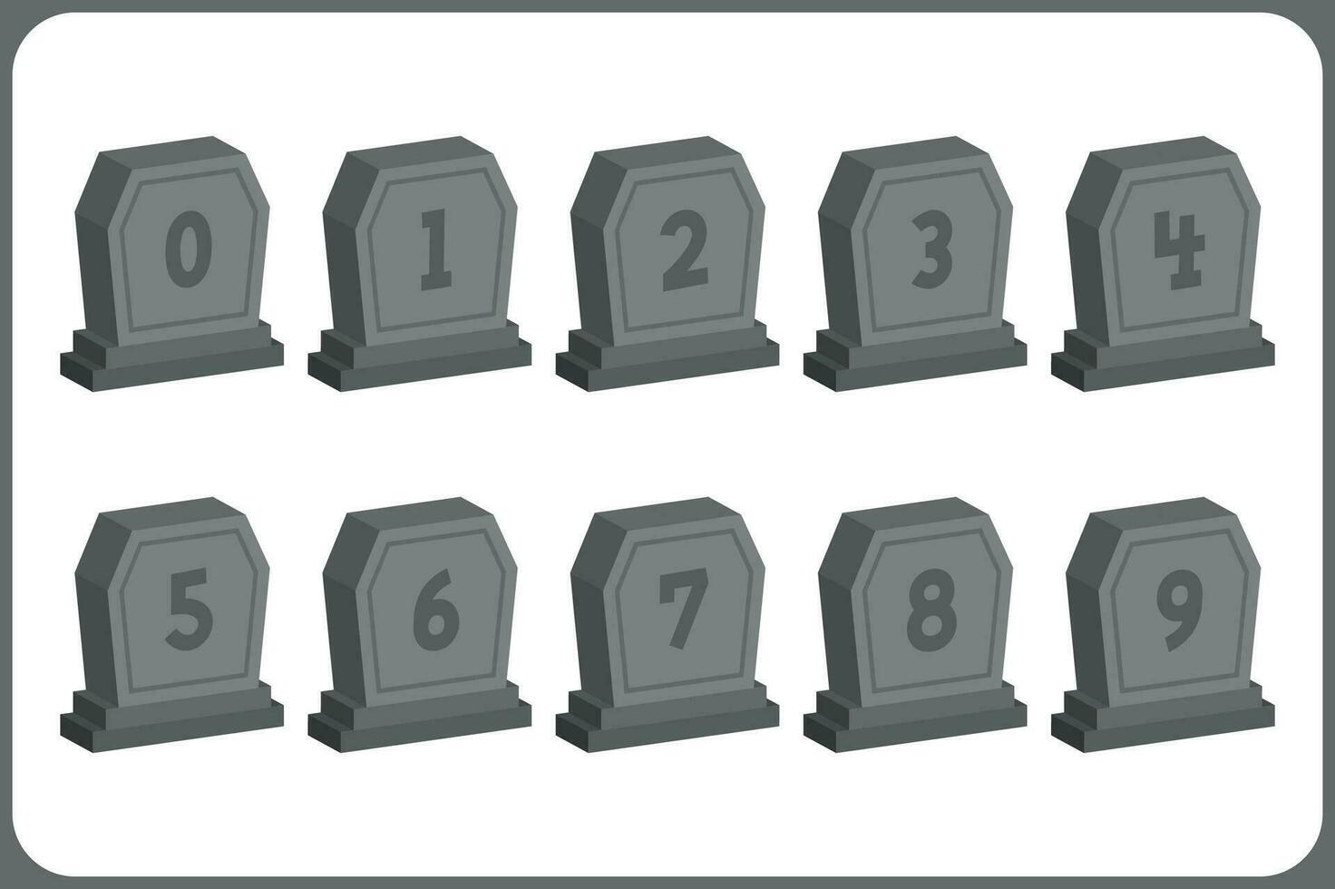 Versatile Collection of 3D Mystic Story Numbers for Various Uses vector