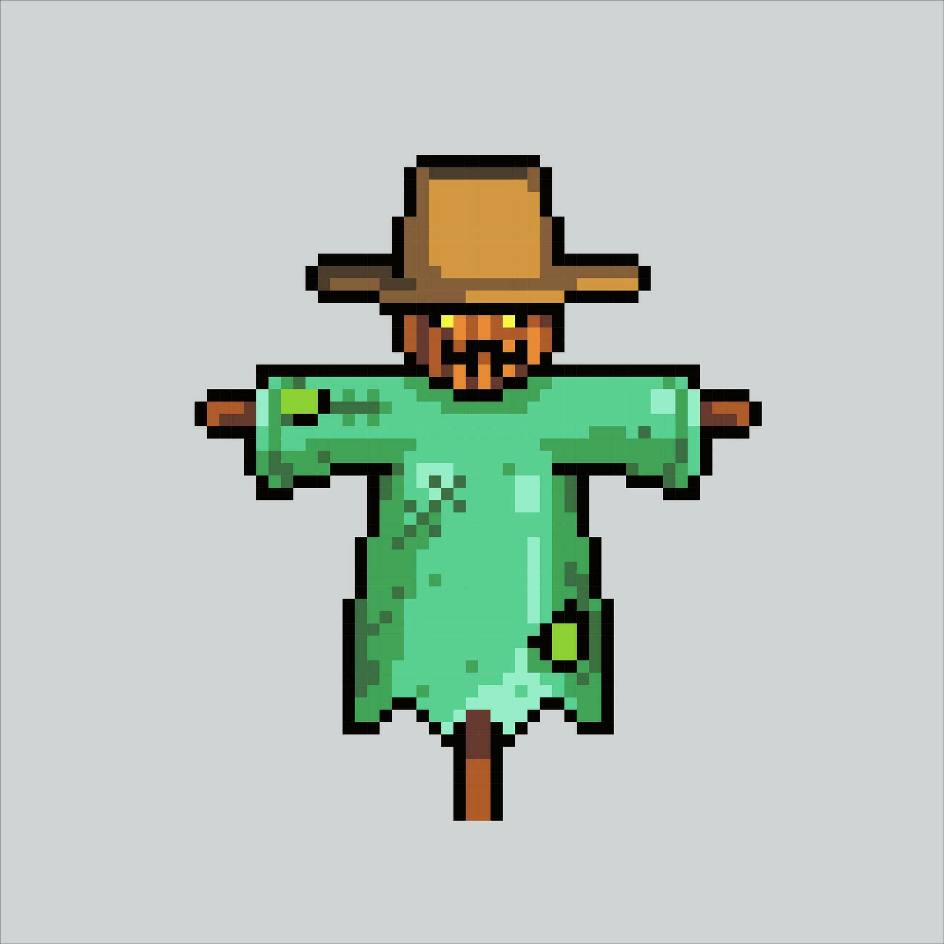 Pixel art illustration Scarecrow. Pixelated Scarecrow. Creepy Scarecrow