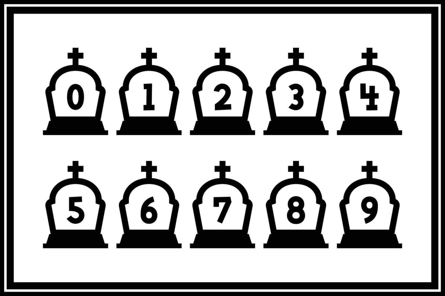 Versatile Collection of Cemetery Numbers for Various Uses vector