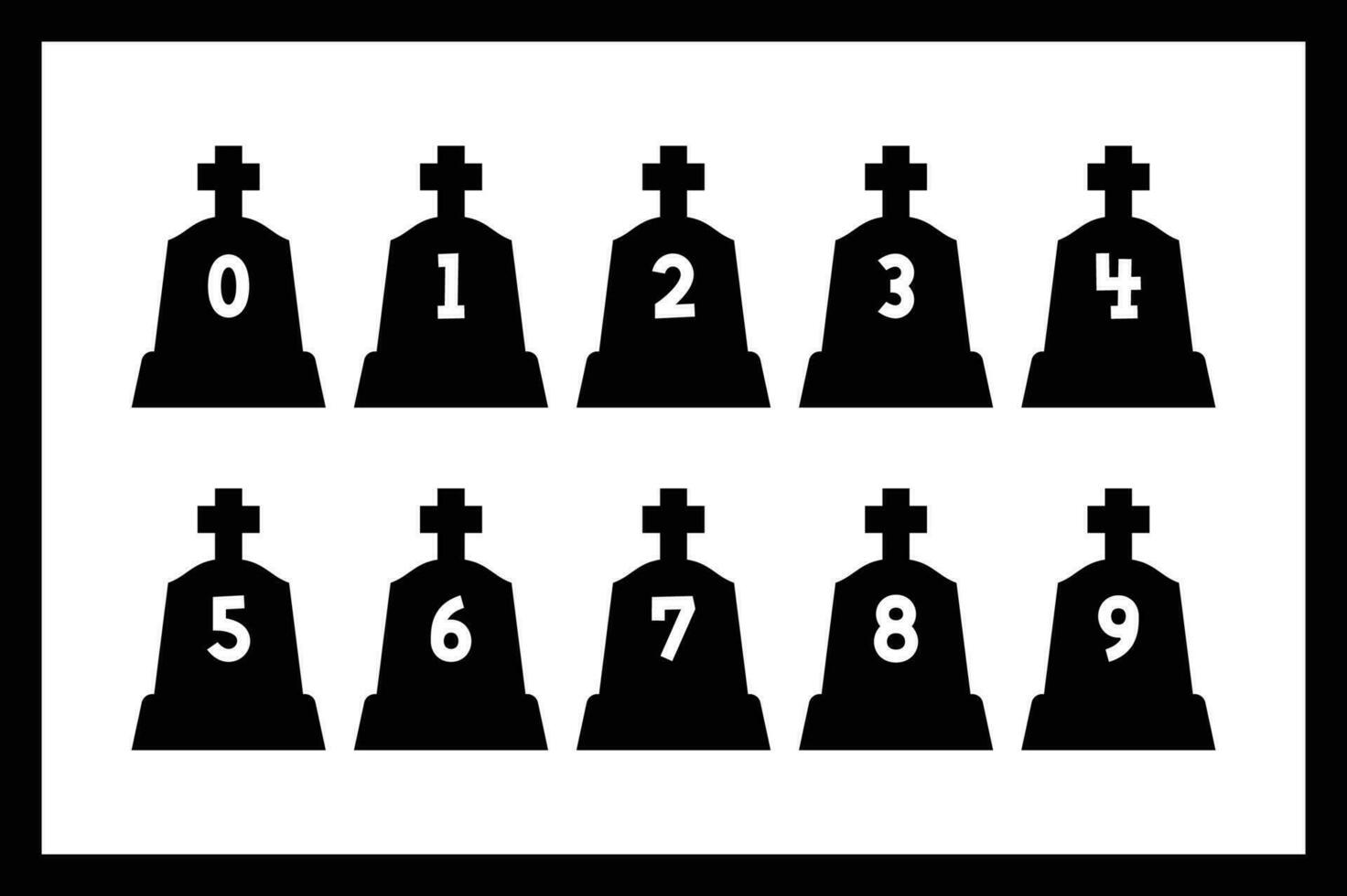 Versatile Collection of Gravestone Numbers for Various Uses vector