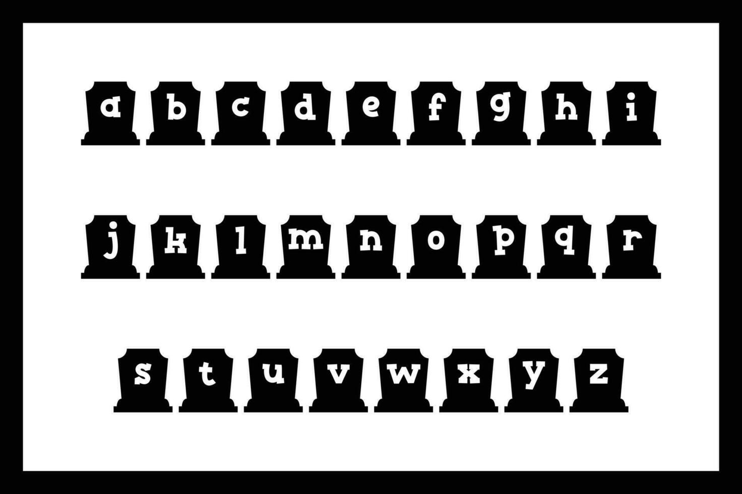 Versatile Collection of Tombstone Alphabet Letters for Various Uses vector