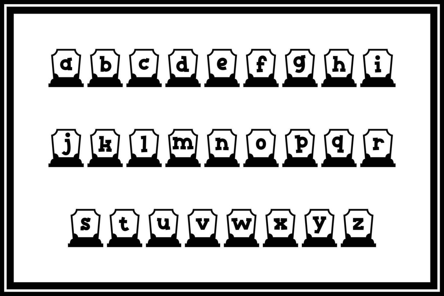 Versatile Collection of Tombstone Alphabet Letters for Various Uses vector