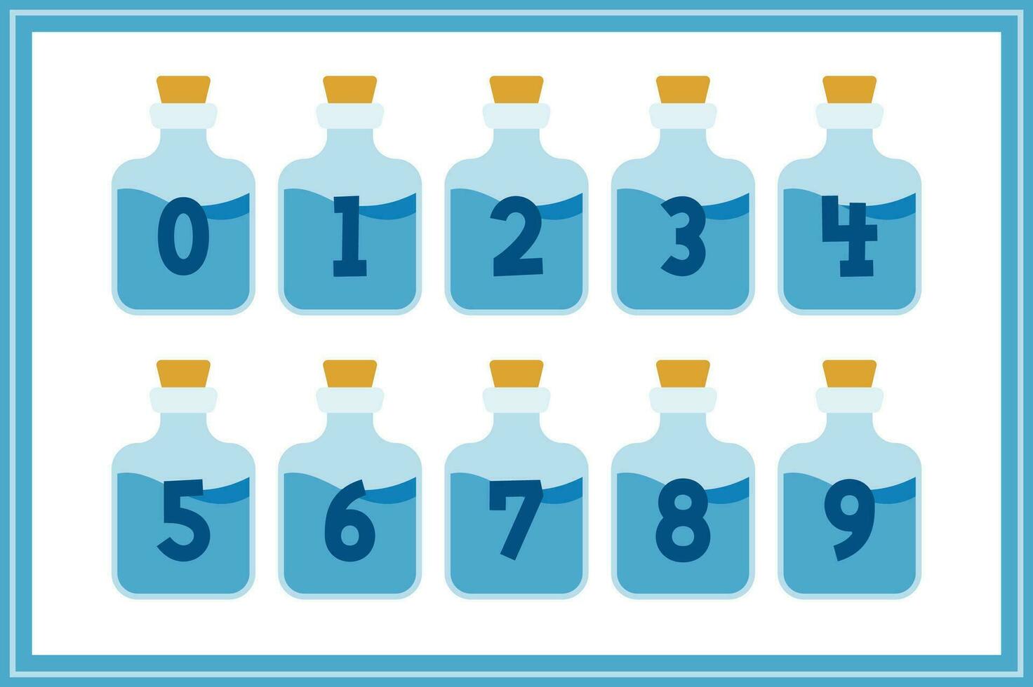 Versatile Collection of Blue Potion Numbers for Various Uses vector
