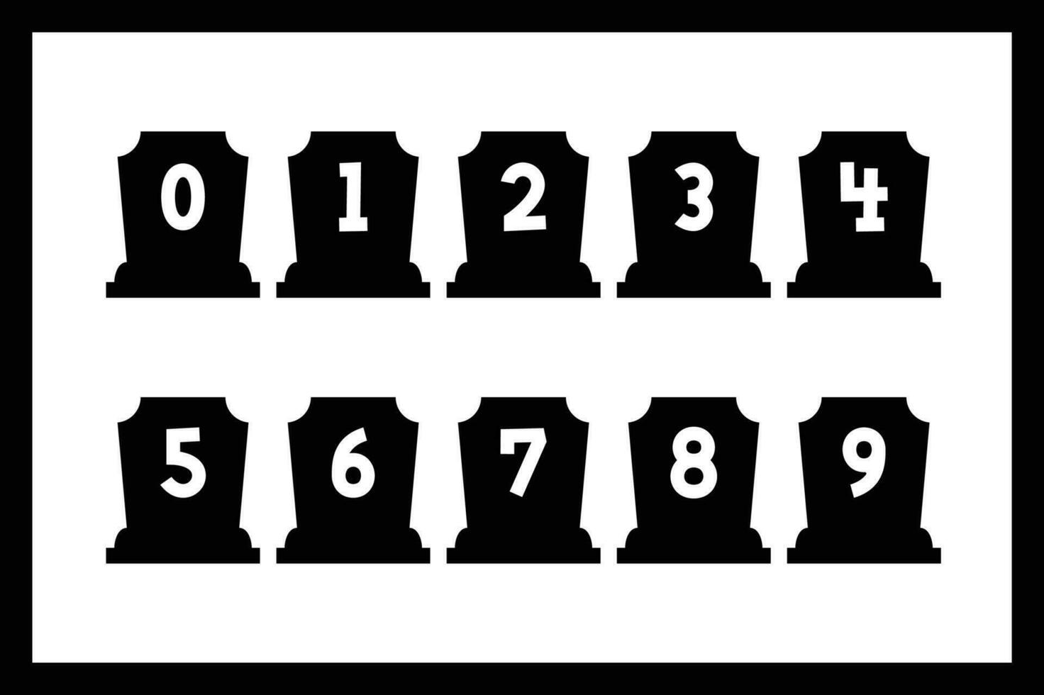 Versatile Collection of Tombstone Numbers for Various Uses vector