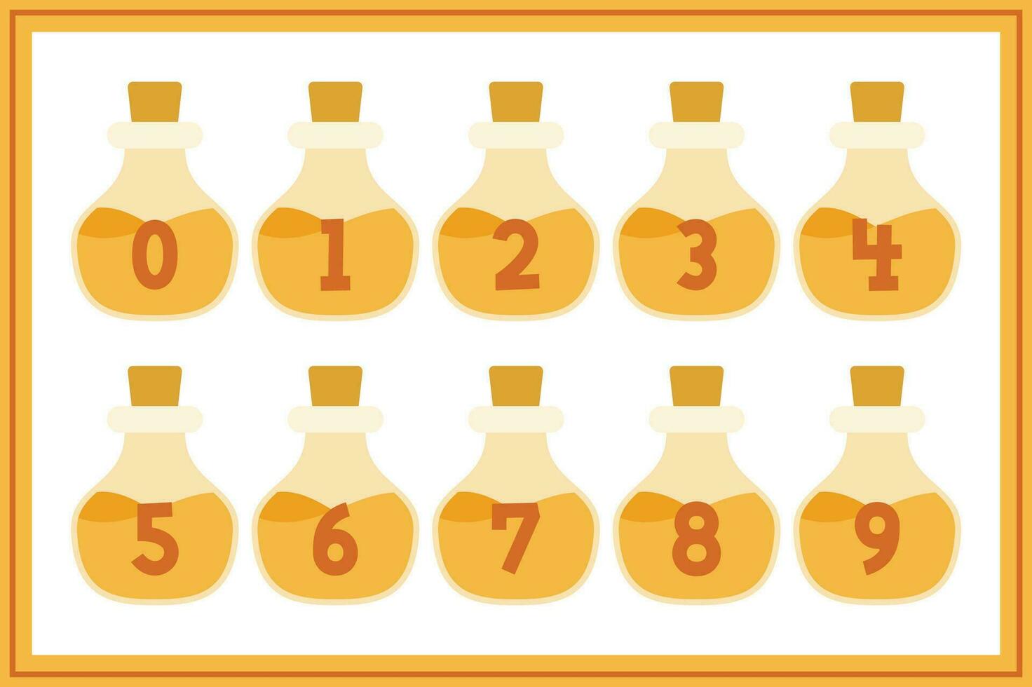 Versatile Collection of Orange Potion Numbers for Various Uses vector