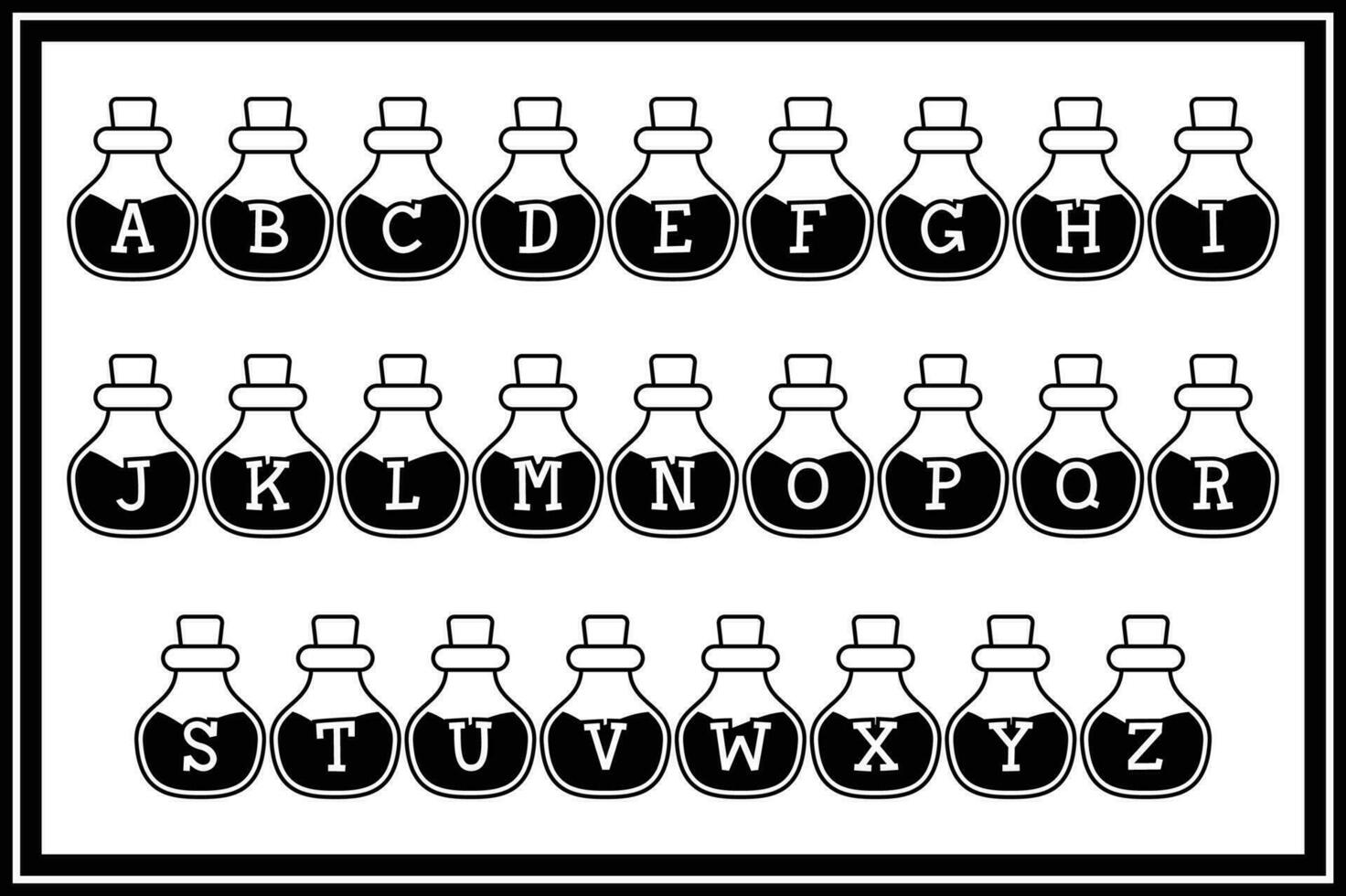 Versatile Collection of Potion Alphabet Letters for Various Uses vector